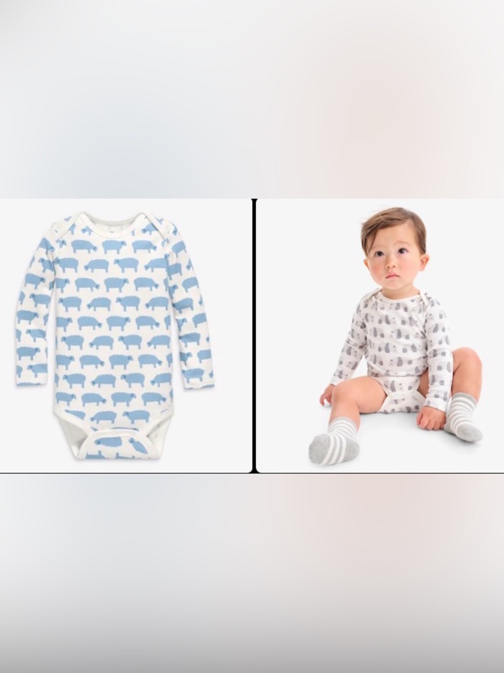 Primary Baby Bodysuit Set 3-6 months, animal patterns
